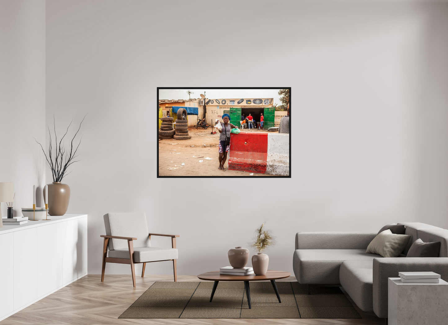 60 x 40″, Floater Frame Angolan Girl