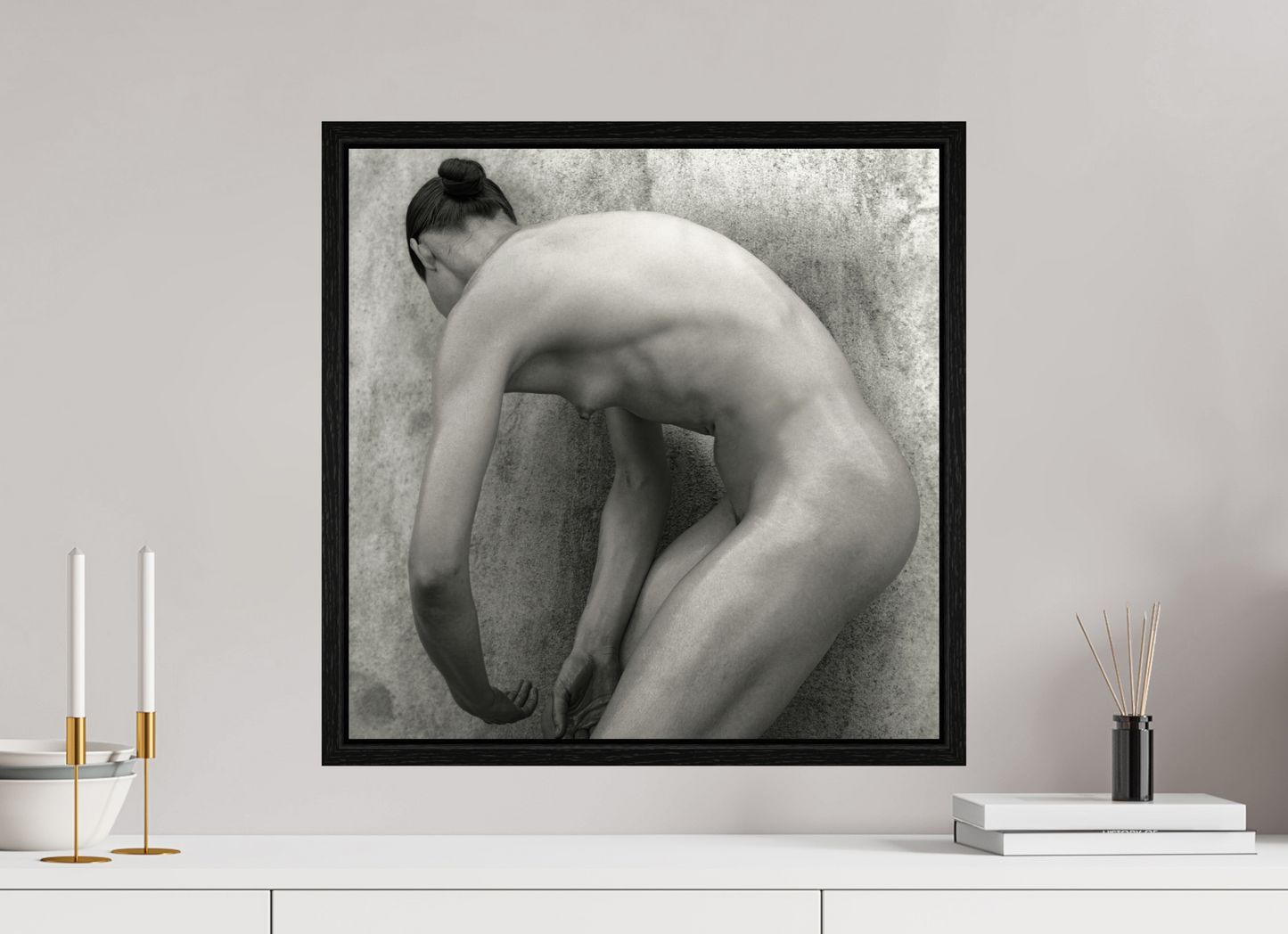 20 x 20″, Floater Frame Nude No.60 - square