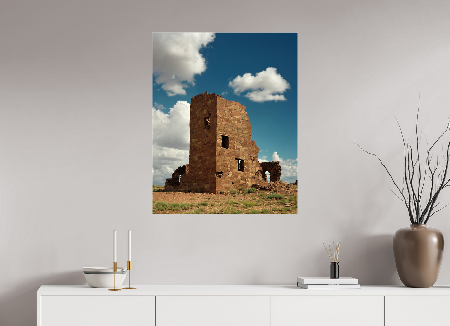 28 x 35″, Frameless Acrylic Glass Adobe Ruin