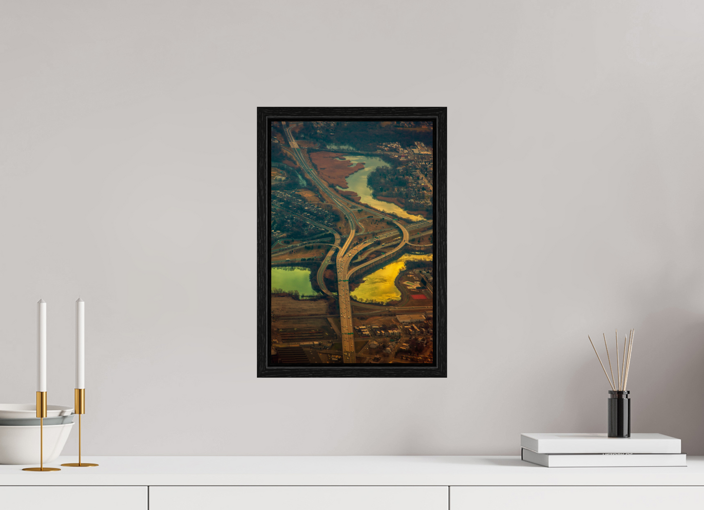 10 x 15″, Floater Frame Aerial View of Highway