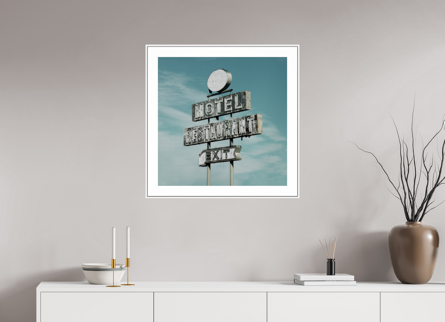 Motel Restaurant Exit Sign