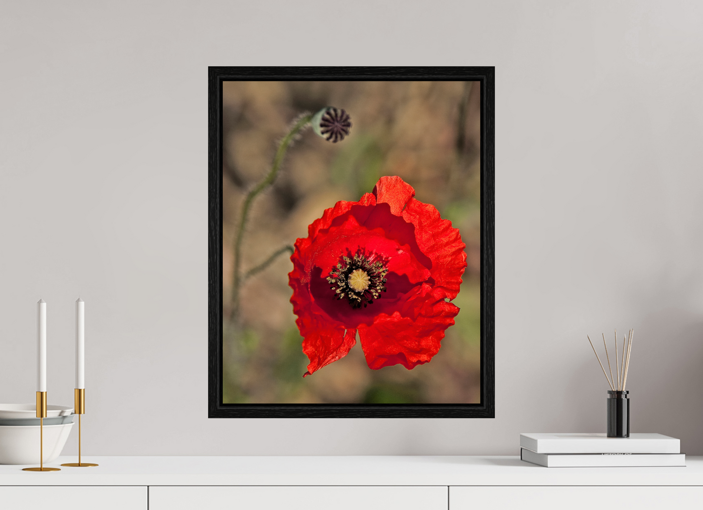 16 x 20″, Floater Frame Poppy