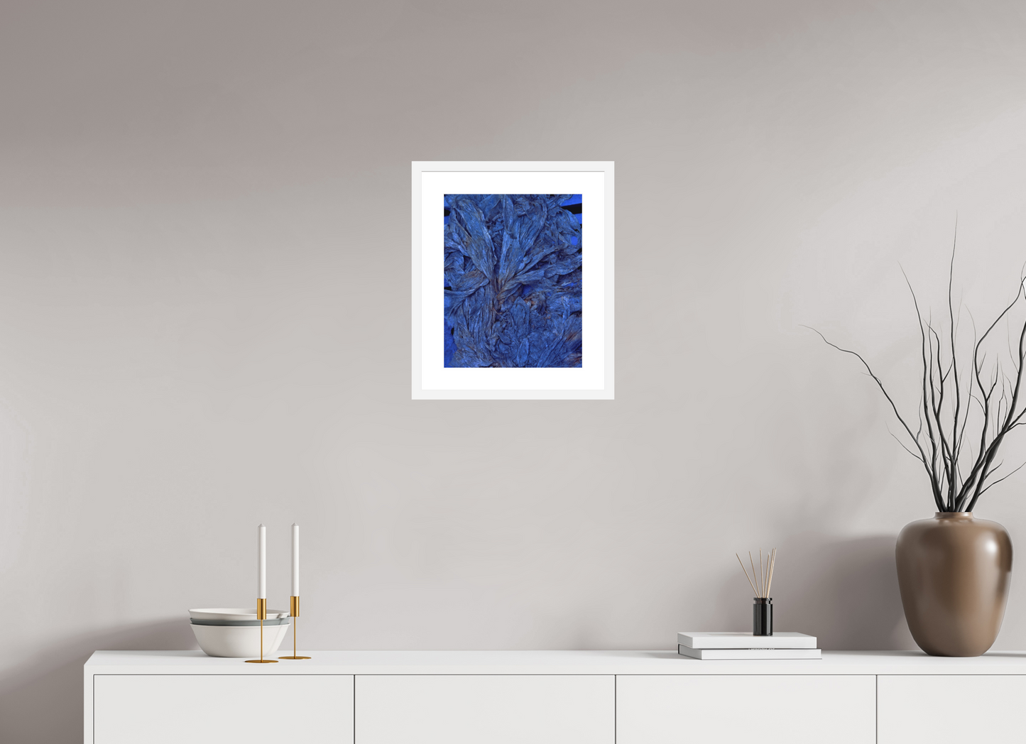 12 x 15″, Solid 0.8" White Wood Frame With 2" Natural White Passe-Partout with Museum Glass Plastic Bags