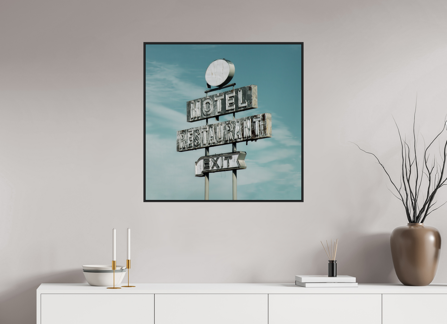 Motel Restaurant Exit Sign