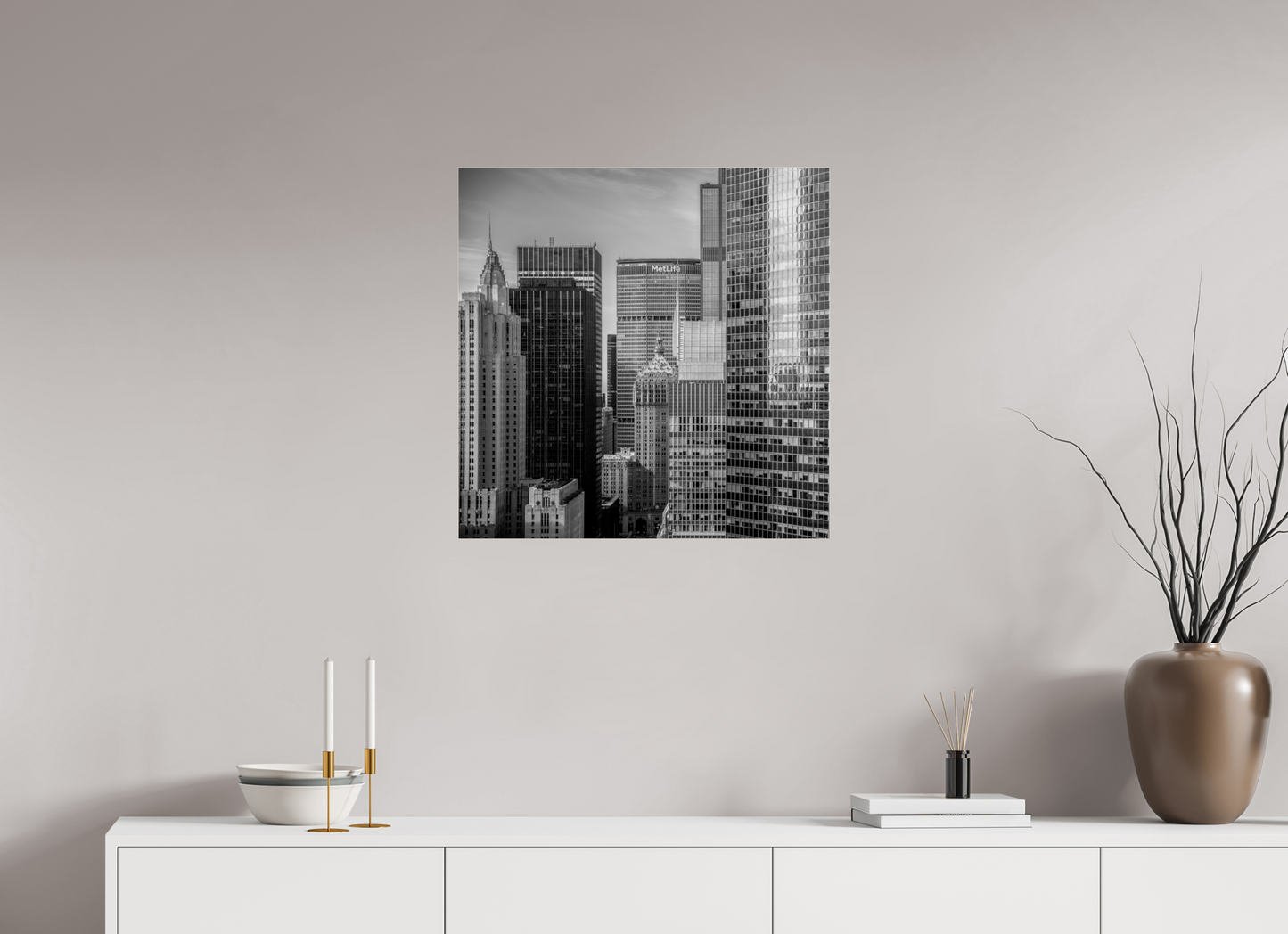25 x 25″, Frameless Acrylic Glass Mid Town New York City