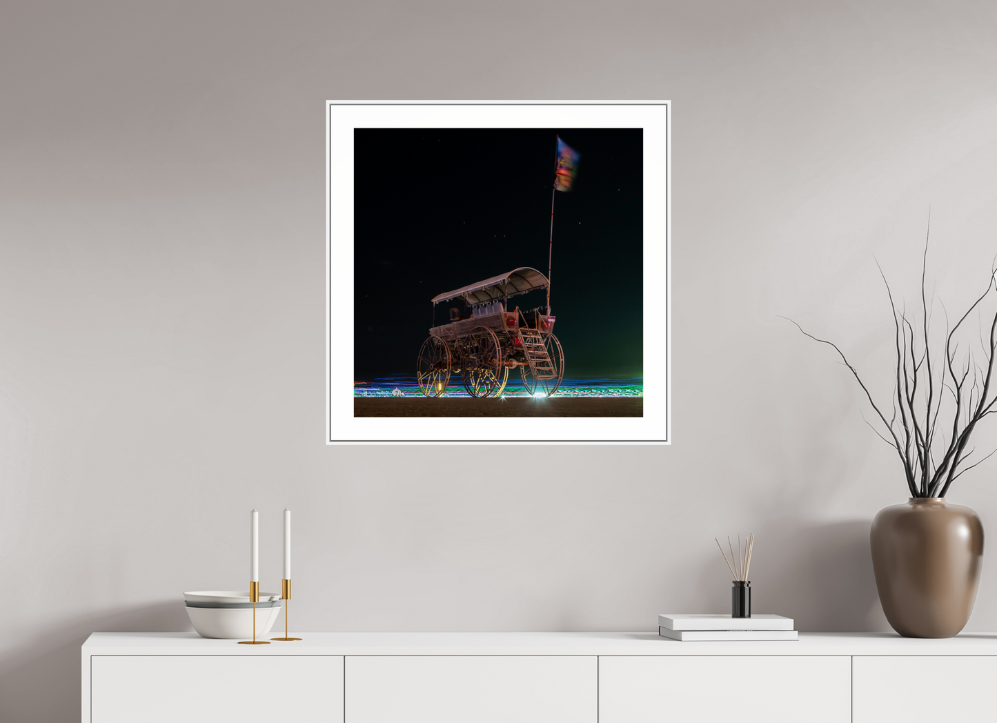 Burning Man - Art Car with Flag