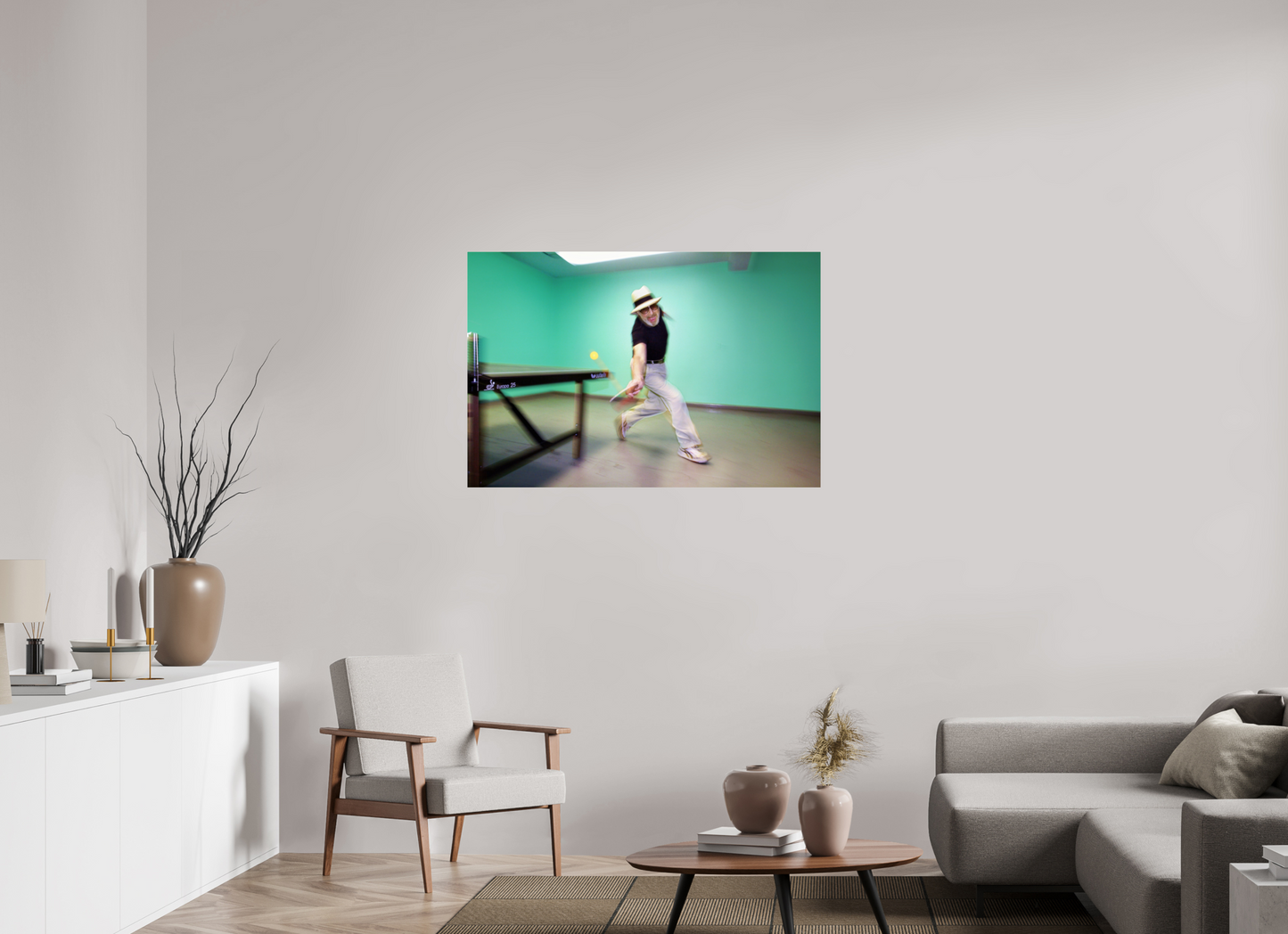 45 x 30″, Frameless Acrylic Glass Marty Reisman