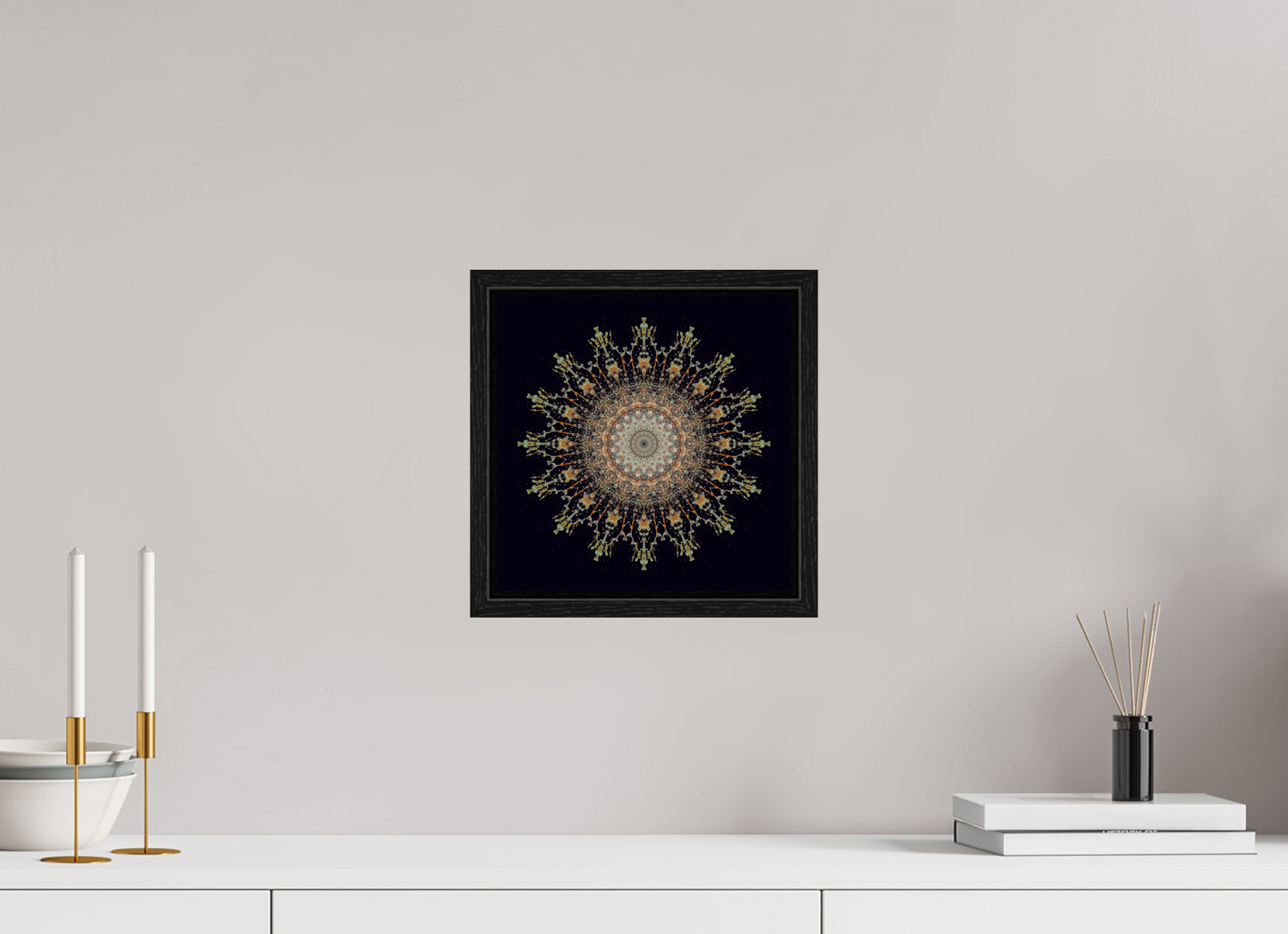10 x 10″, Floater Frame Water Mandala No. 4092