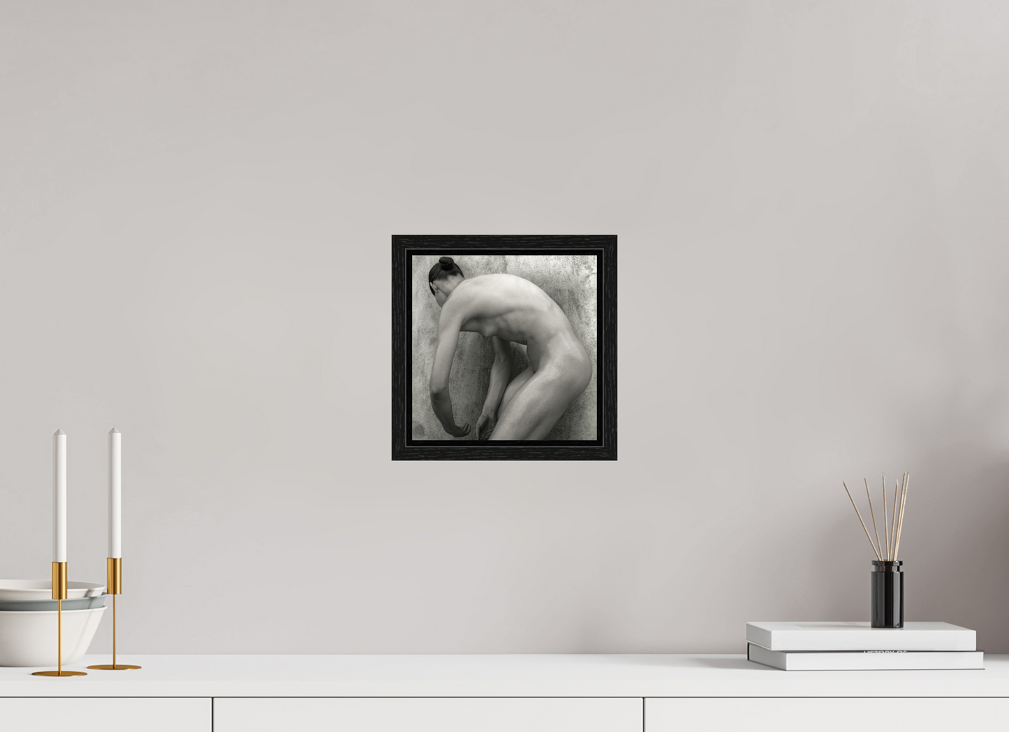 8 x 8″, Floater Frame Nude No.60 - square