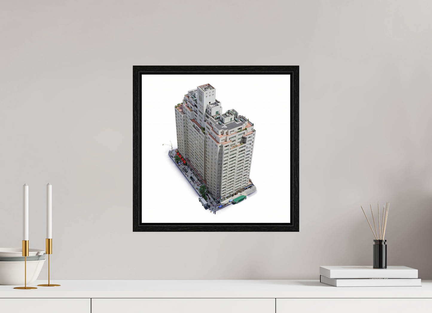 15 x 15″, Floater Frame New York City Apartment  Building