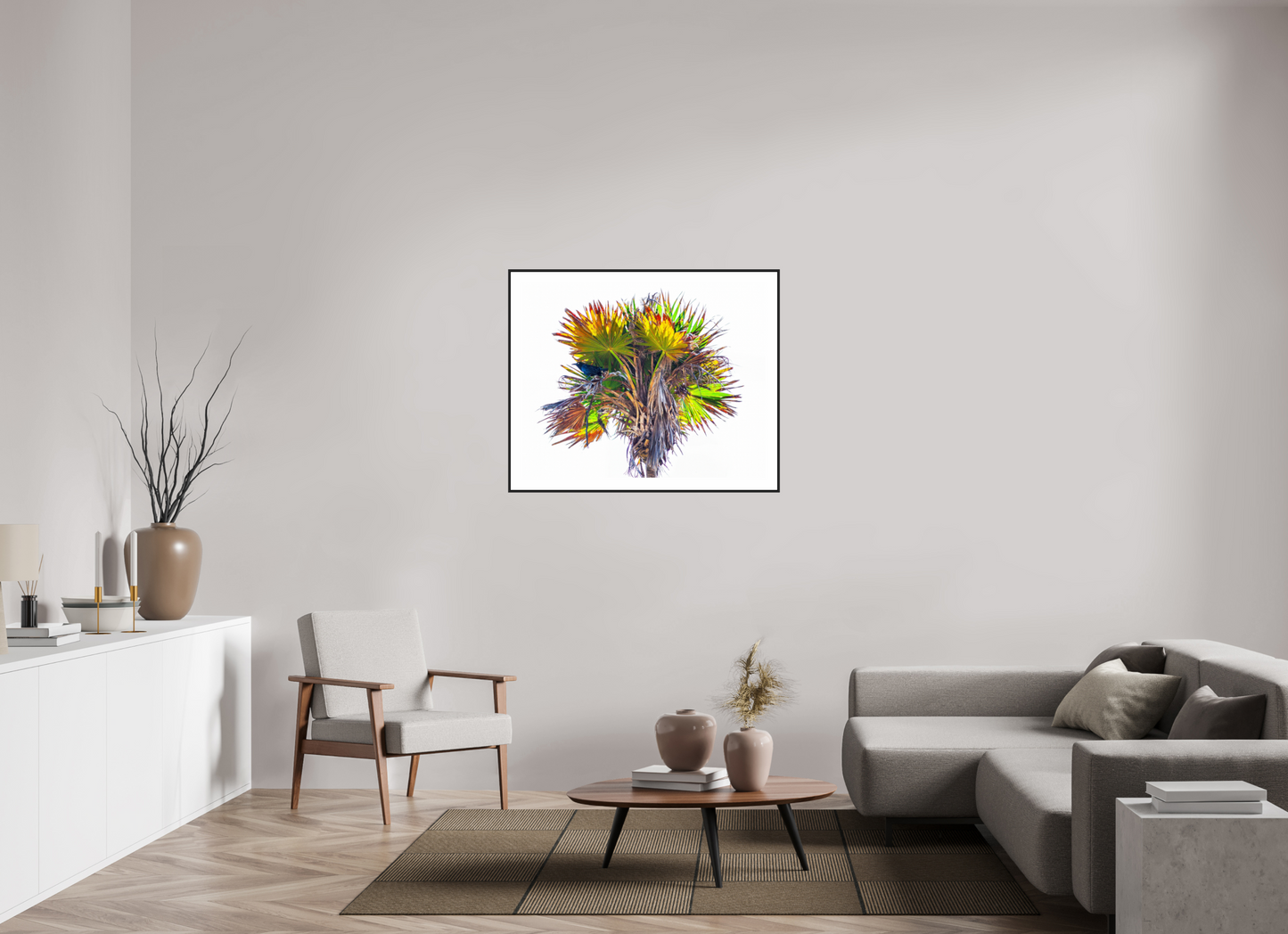 Black Bird in Palm Tree