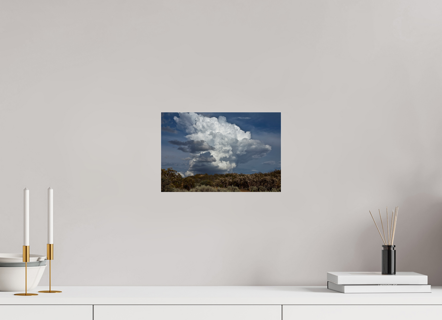 12 x 8″, Frameless Acrylic Glass Billowing Clouds
