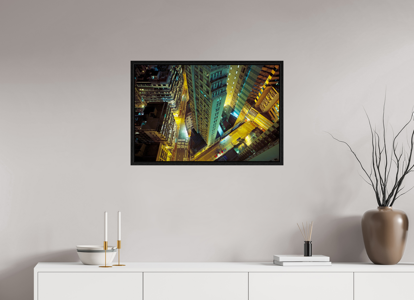 30 x 20″, Floater Frame Downtown Hong Kong