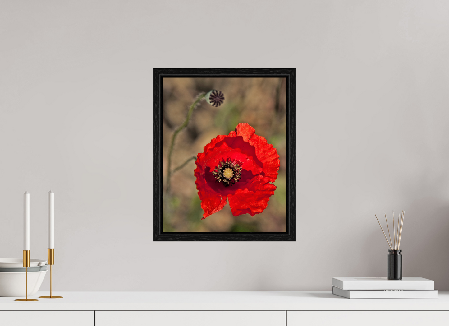 12 x 15″, Floater Frame Poppy