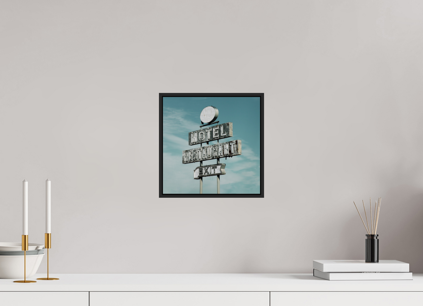 Motel Restaurant Exit Sign