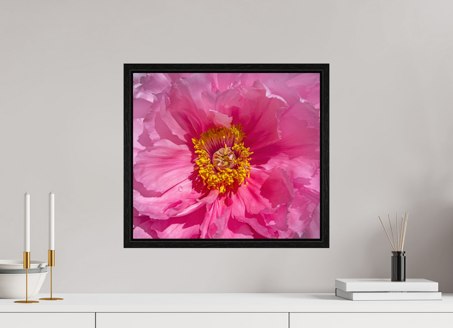 18 x 16″, Floater Frame Pink Flower