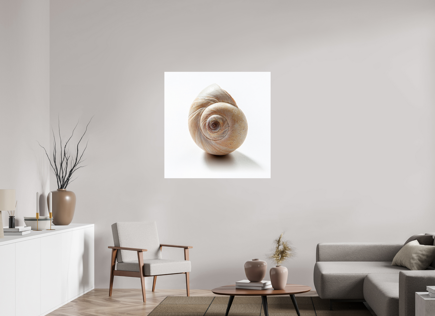 40 x 40″, Frameless Acrylic Glass Large Sea Shell