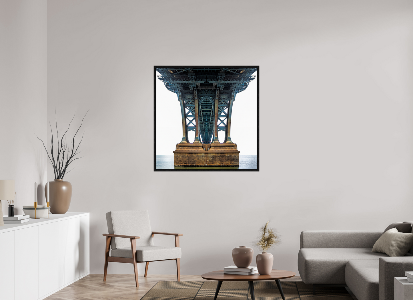 40 x 40″, Floater Frame Manhattan Bridge