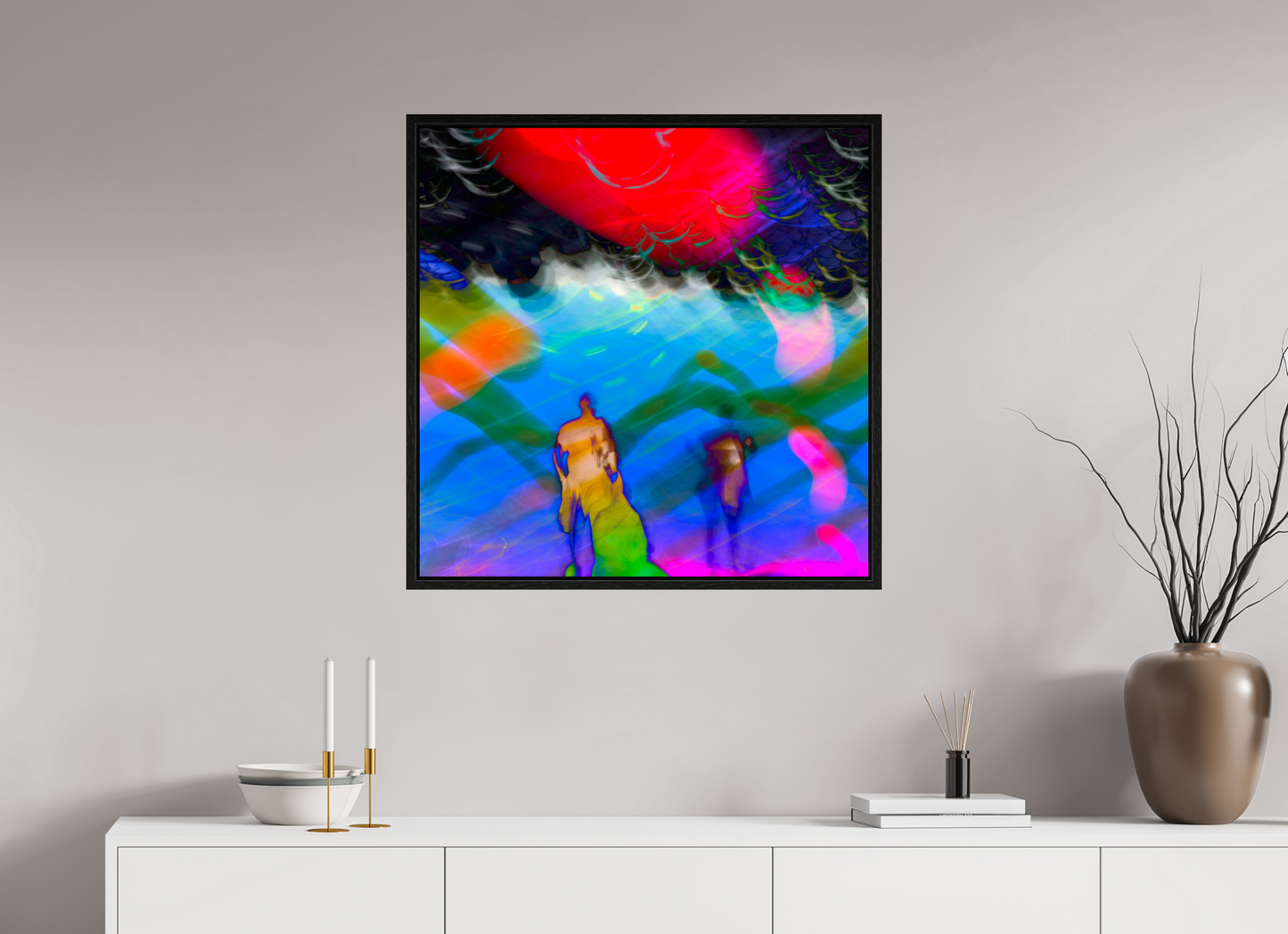 30 x 30″, Floater Frame Abstract No.8964