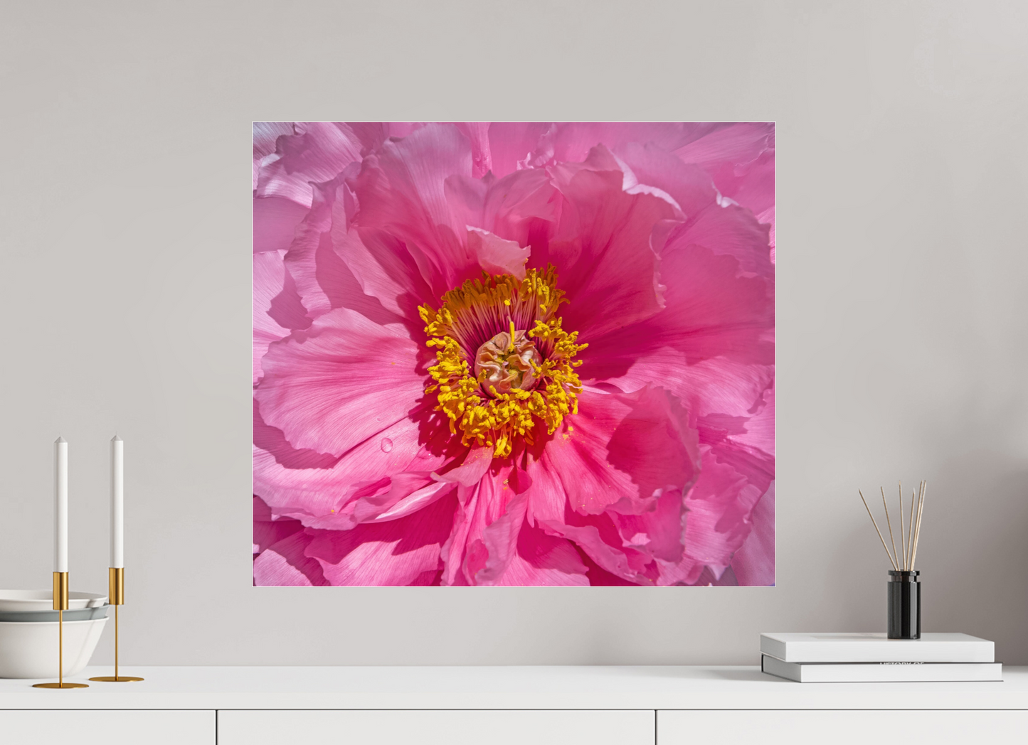 22.5 x 20″, Frameless Acrylic Glass Pink Flower