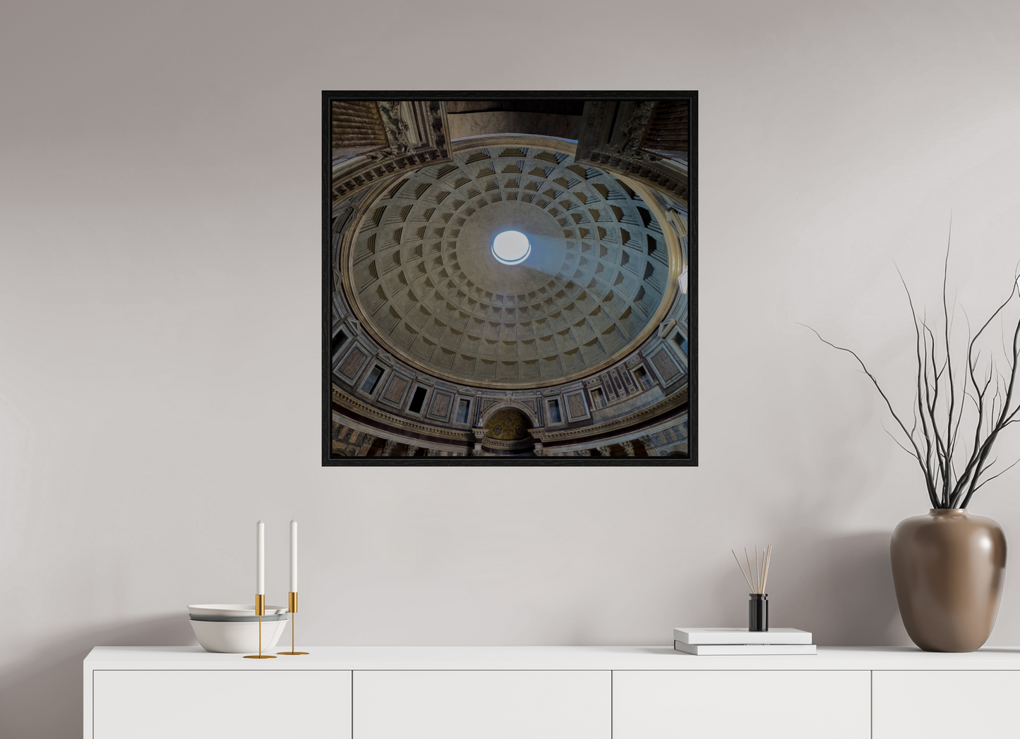 30 x 30″, Floater Frame Pantheon