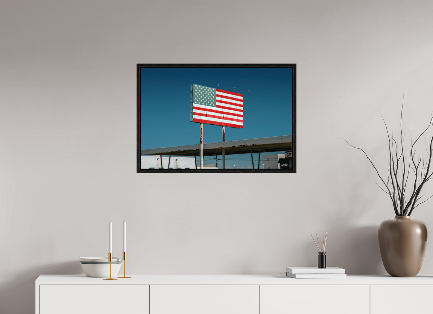 30 x 20″, Floater Frame USA Flag Sign