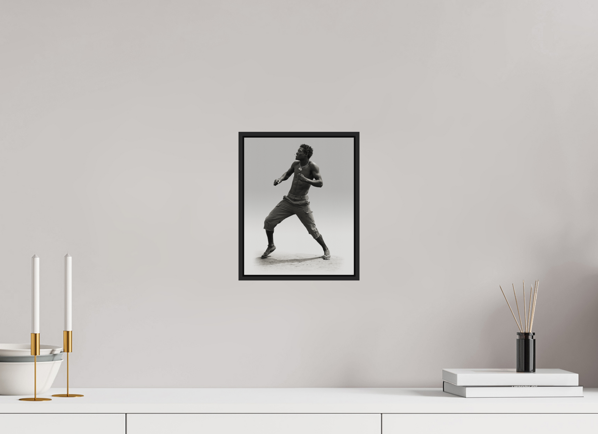 8 x 10″, Black Matte Frame, No Border Angolan Man Dancing