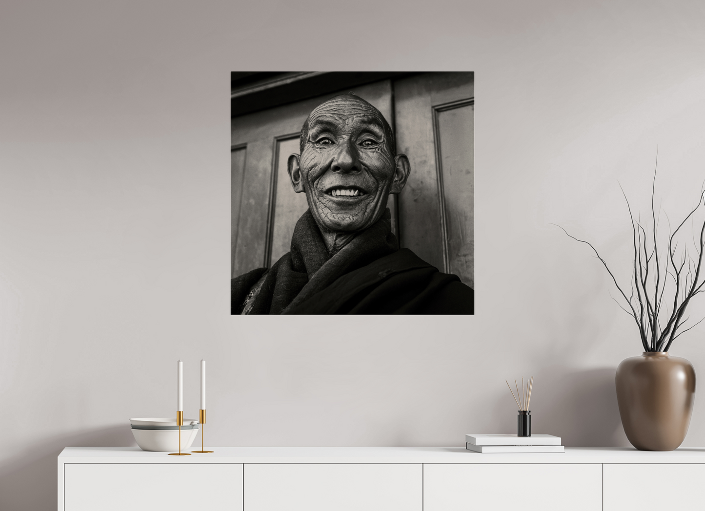 30 x 30″, Frameless Acrylic Glass Reincarnated Tibetan Monk
