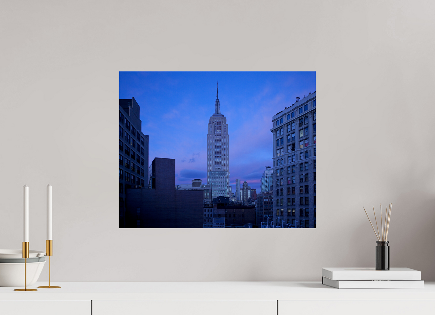 20 x 16″, Frameless Acrylic Glass The Empire State Building at Dusk