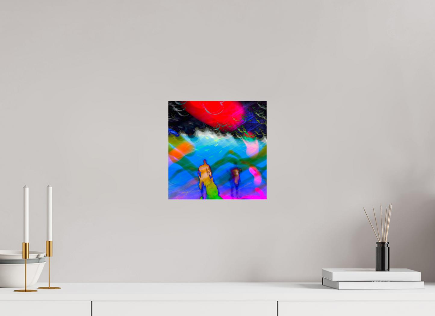 10 x 10″, Frameless Acrylic Glass Abstract No.8964