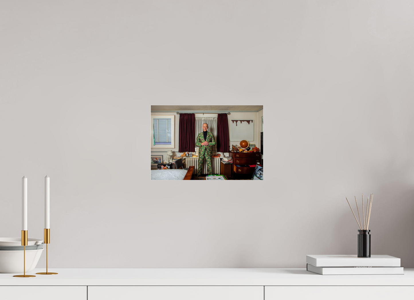 12 x 8″, Frameless Acrylic Glass John Waters in his Bedroom