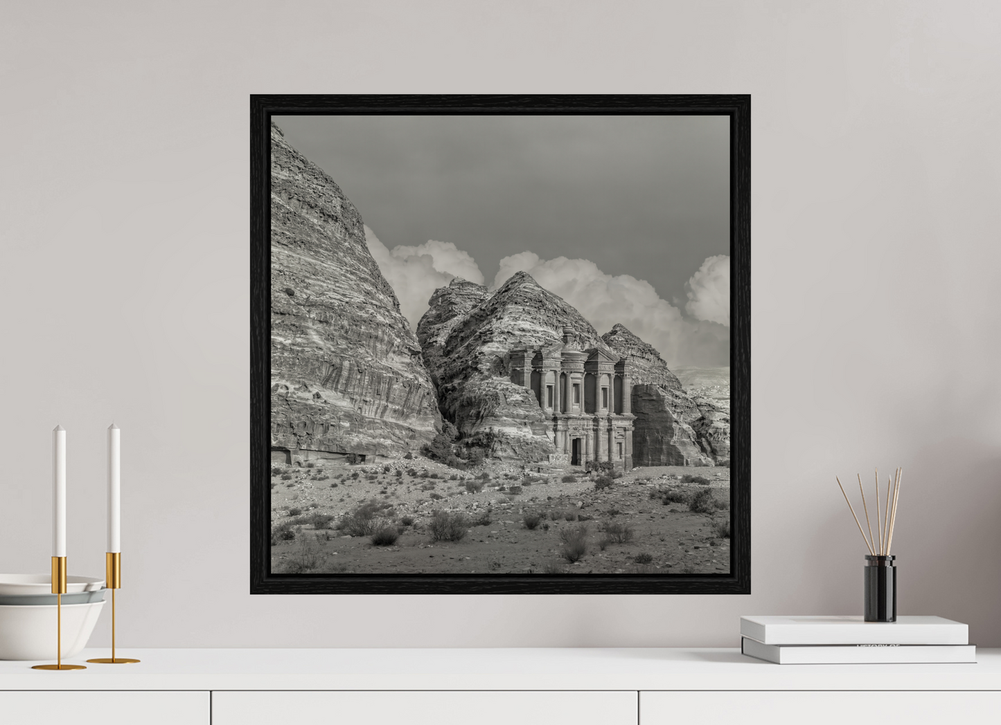 20 x 20″, Floater Frame #220 Monastary in Petra