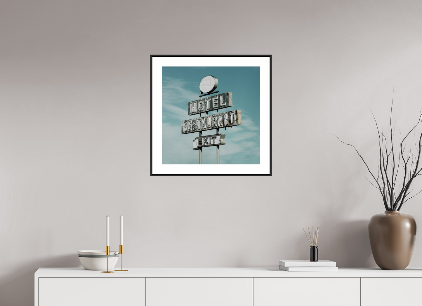 Motel Restaurant Exit Sign