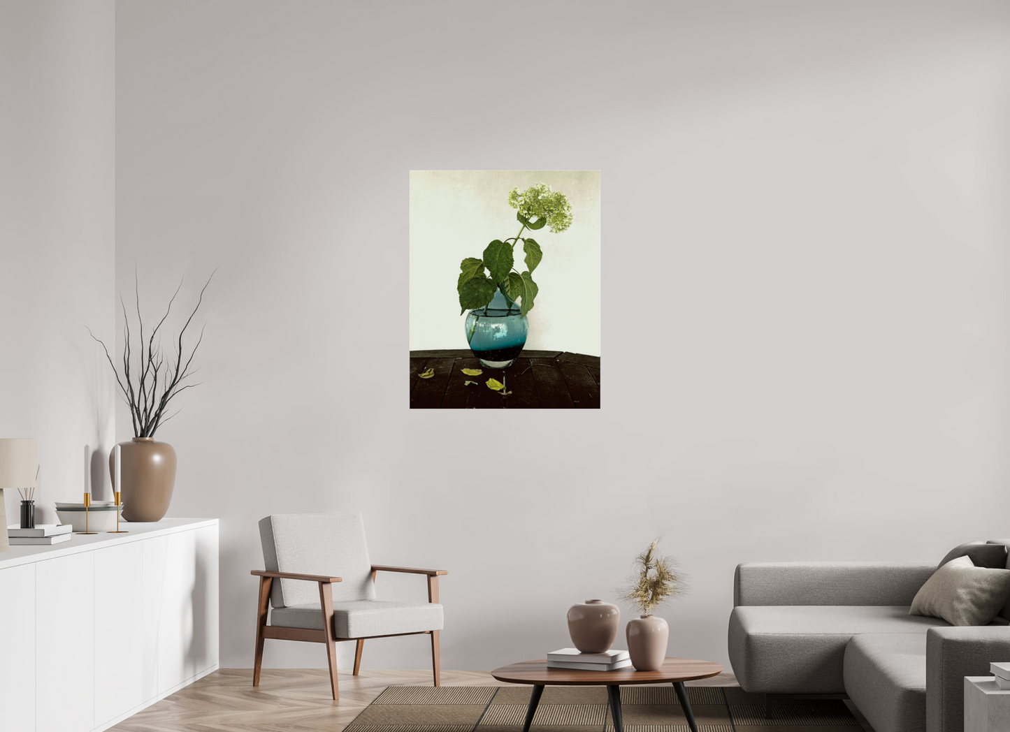 31 x 38.7″, Frameless Acrylic Glass Flower in Vase on Table