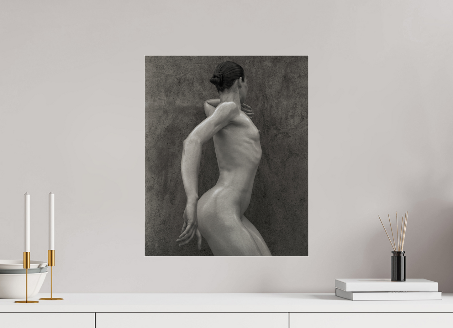 16 x 19.6″, Frameless Acrylic Glass Nude