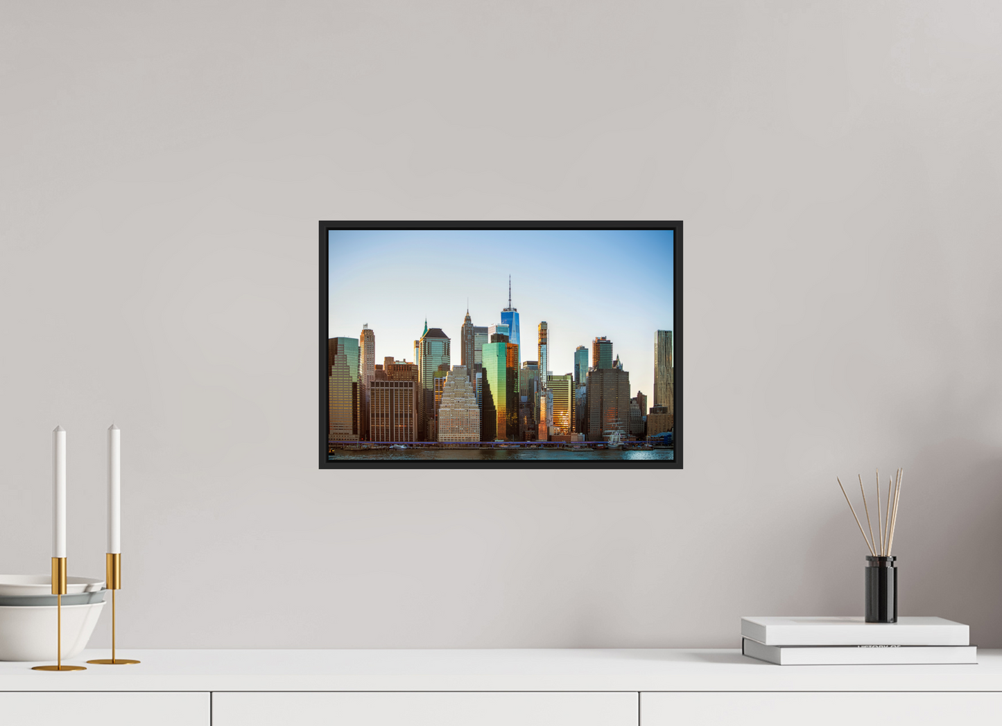 15 x 10″, Black Matte Frame, No Border Lower Manhattan