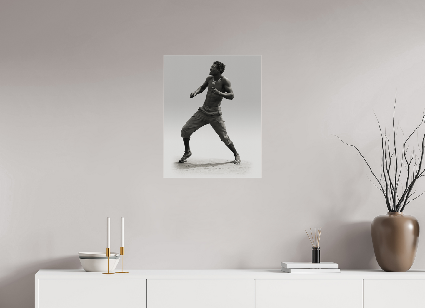 20 x 25″, Frameless Acrylic Glass Angolan Man Dancing