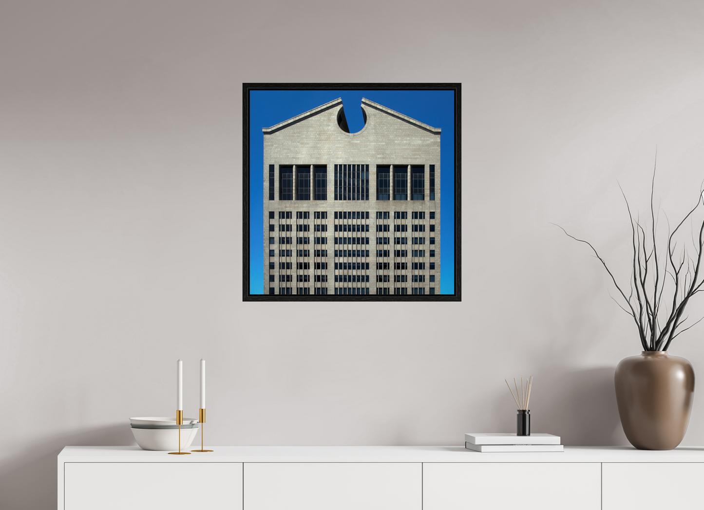 25 x 25″, Floater Frame The Chippendale Building