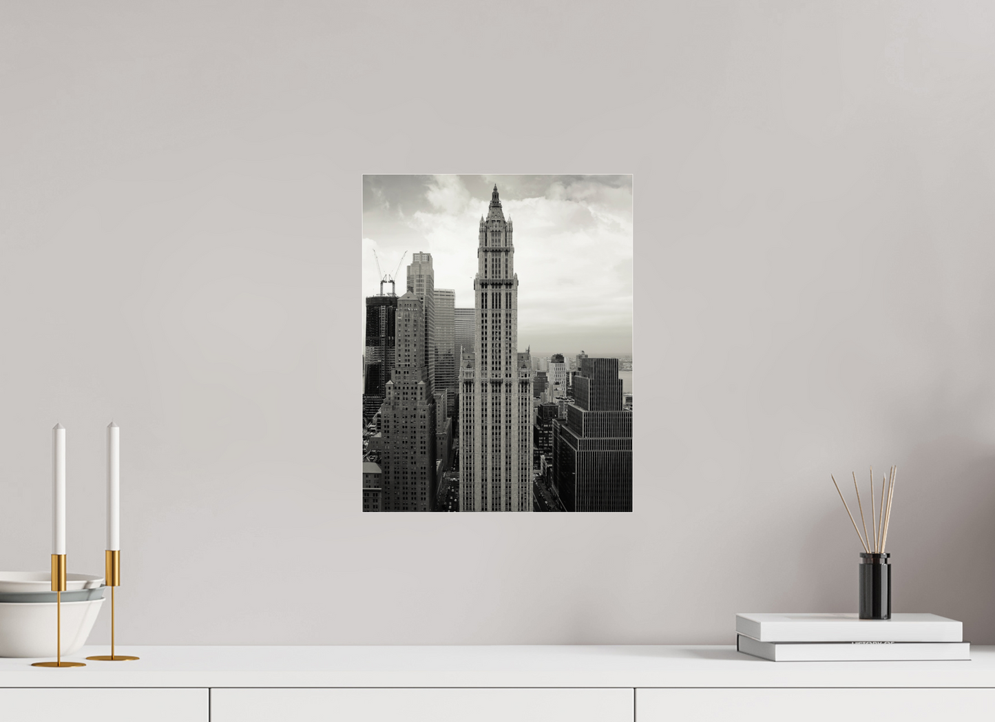 12 x 15″, Frameless Acrylic Glass Top of Empire State Buiding