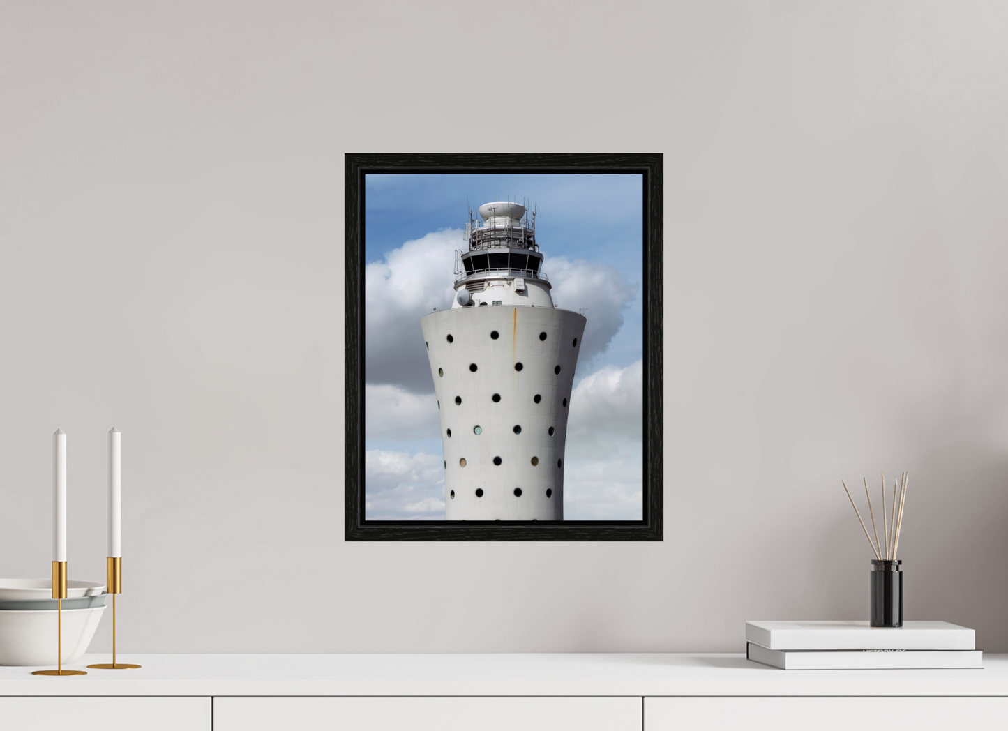12 x 15″, Floater Frame Air Traffic Tower