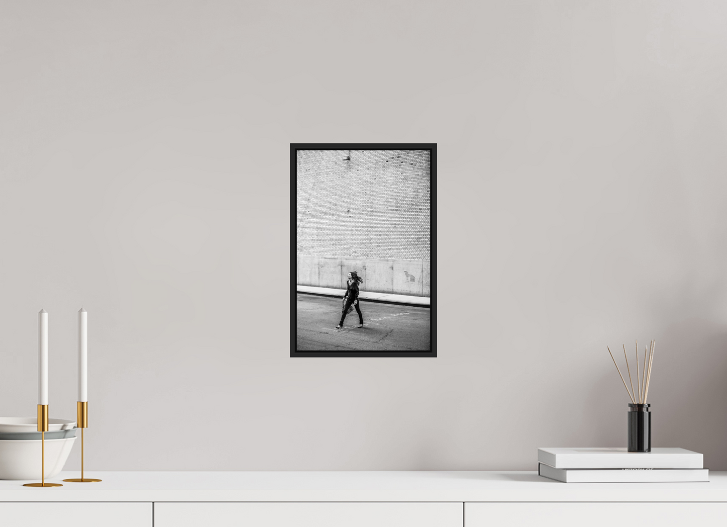 Woman Walking Across the Street