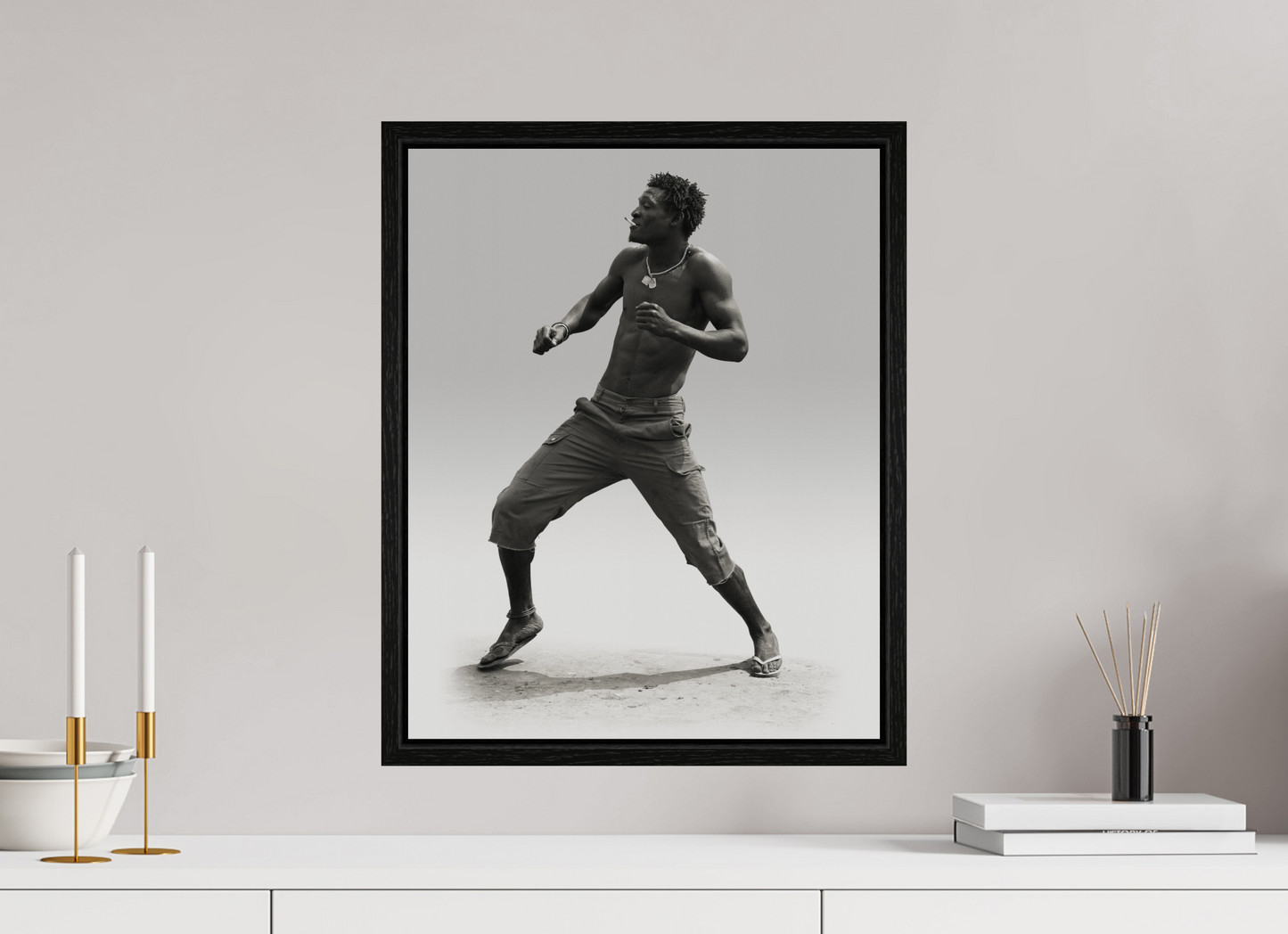16 x 20″, Floater Frame Angolan Man Dancing