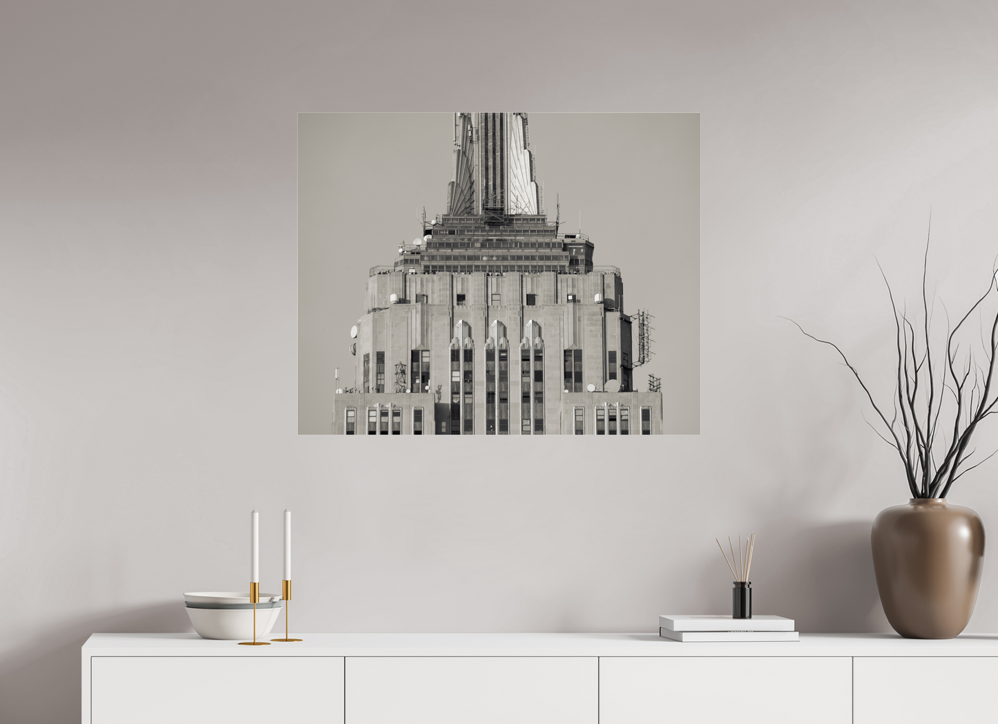 35 x 28″, Frameless Acrylic Glass Top of the Empire State Building