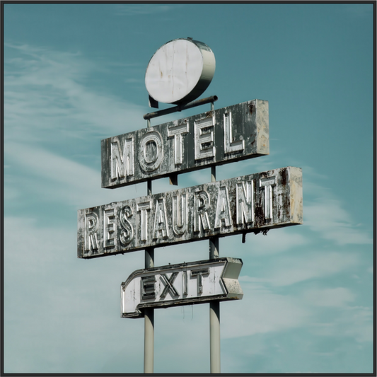 Motel Restaurant Exit Sign