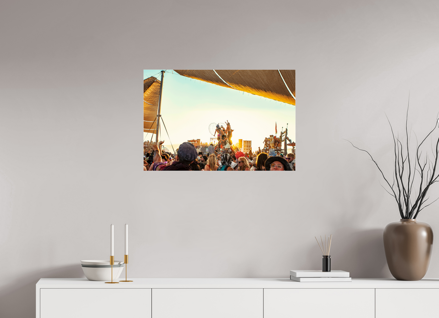 30 x 20″, Frameless Acrylic Glass Burning Man - Gathering