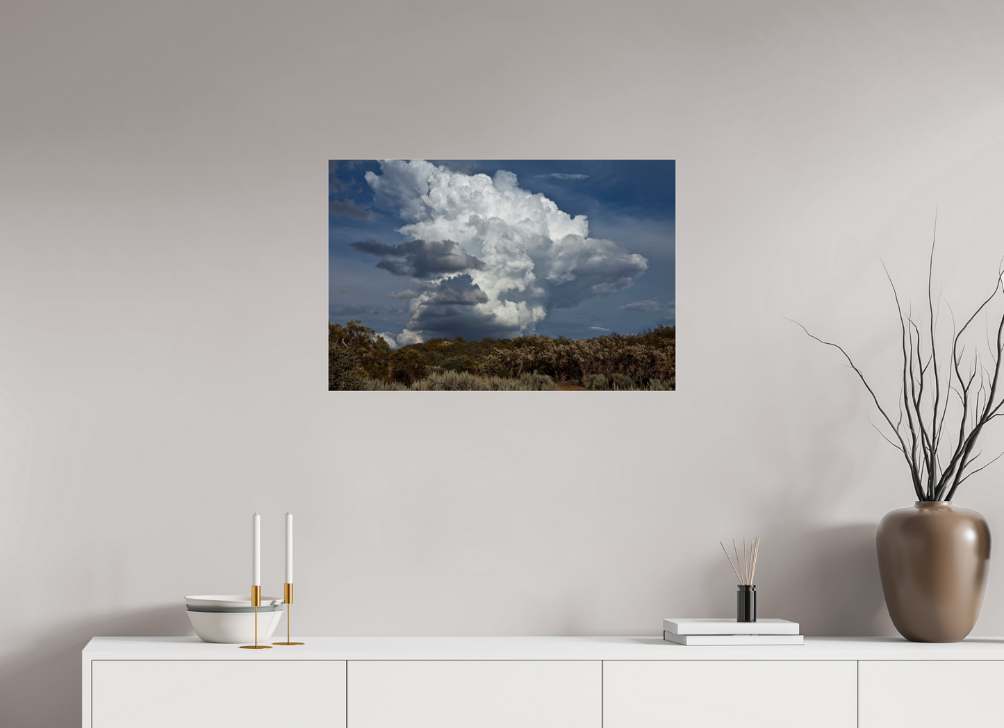 30 x 20″, Frameless Acrylic Glass Billowing Clouds