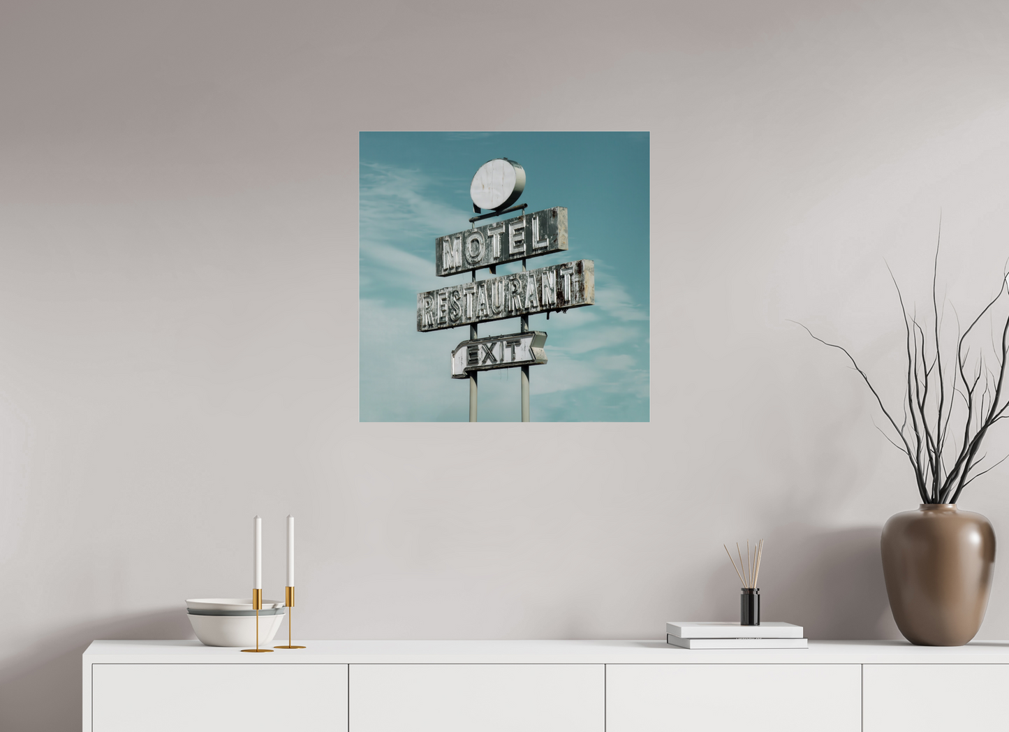 25 x 25″, Frameless Acrylic Glass Motel Restaurant Exit Sign