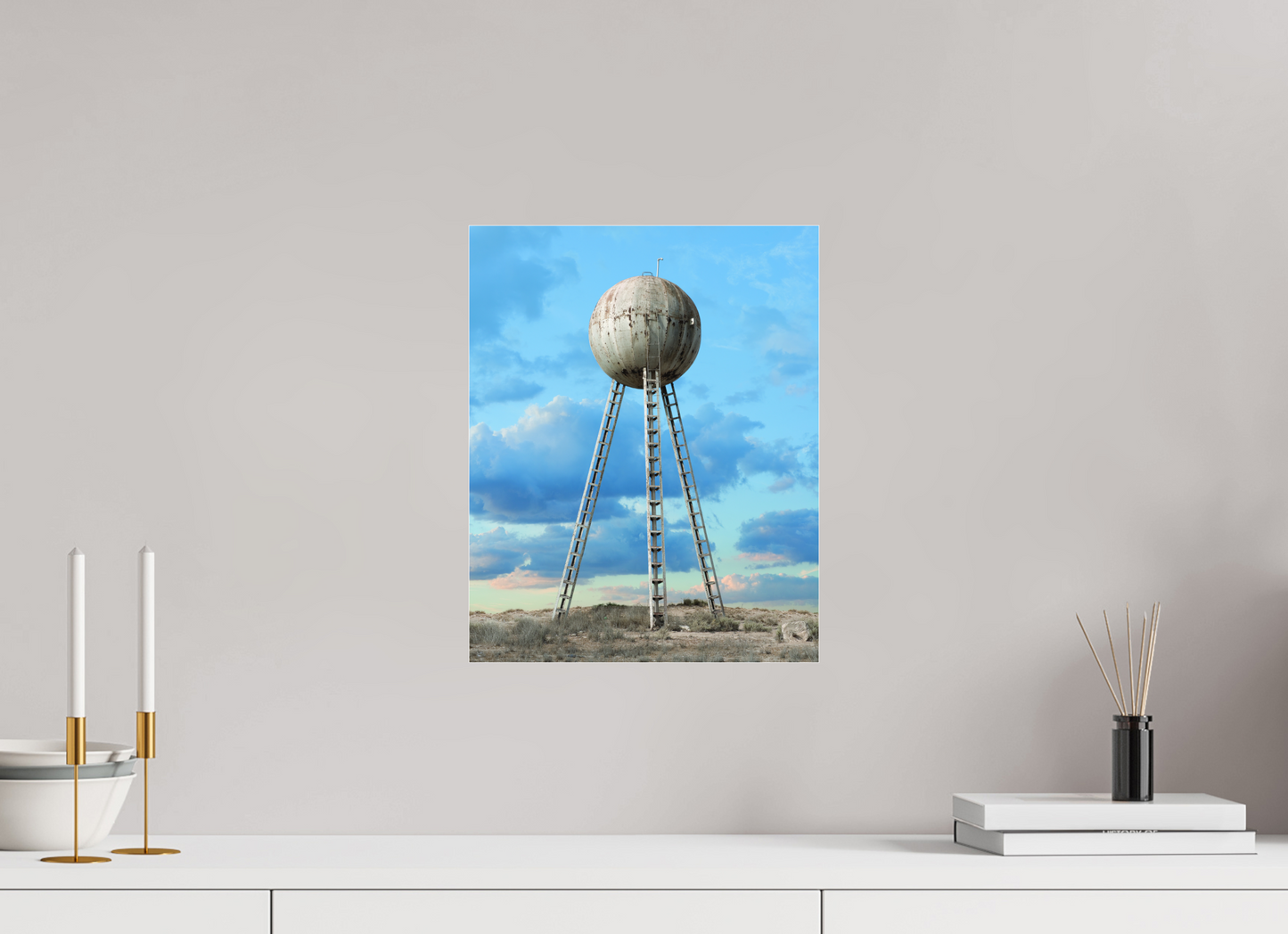 12 x 15″, Frameless Acrylic Glass Spherical Water Tower - Mexico