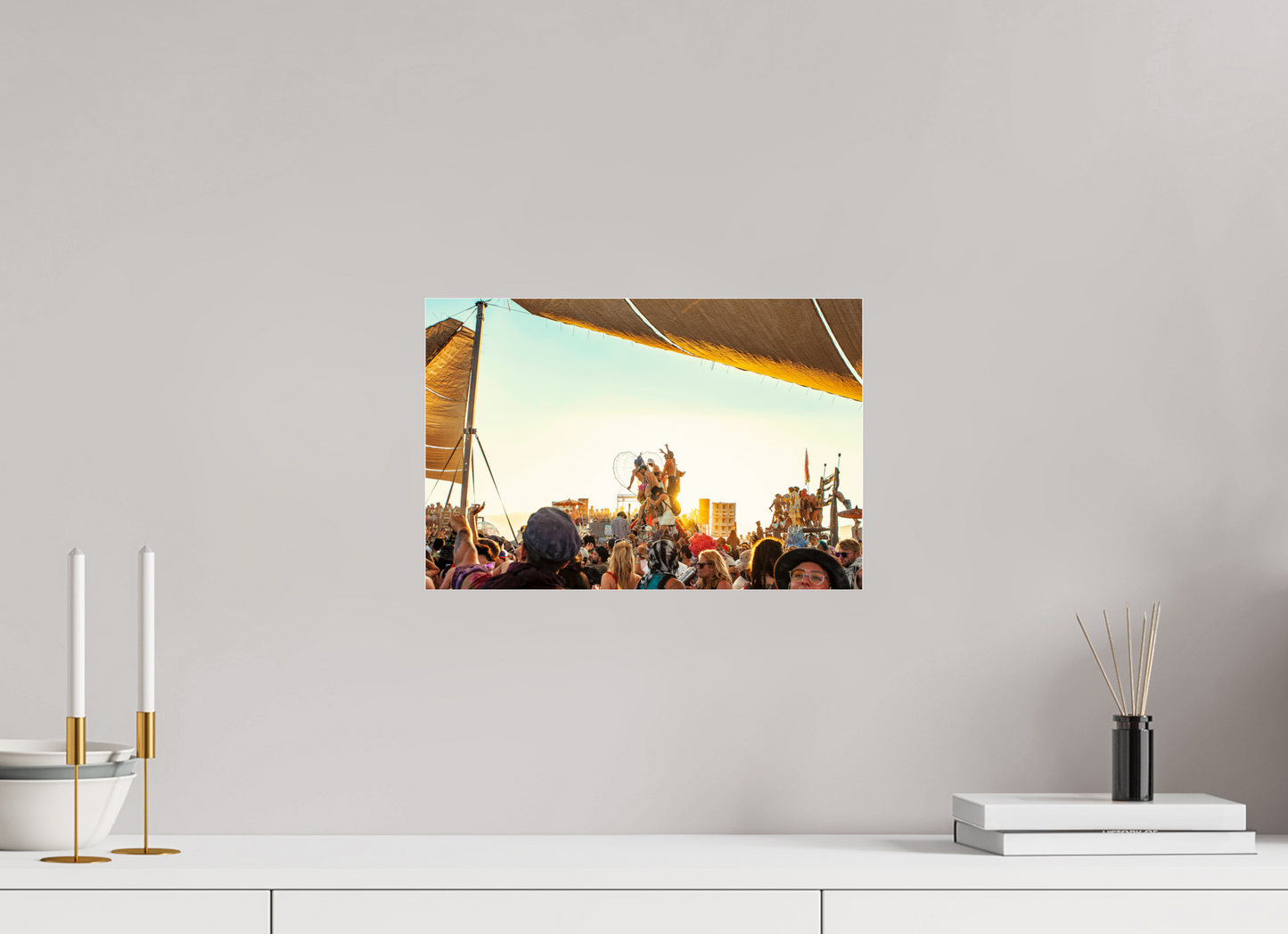 15 x 10″, Frameless Acrylic Glass Burning Man - Gathering