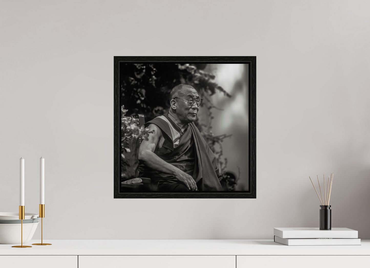 15 x 15″, Floater Frame His Holiness the Dalai Lama